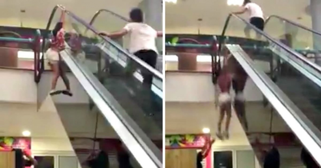 Girl Falls Off Escalator After Doing Risky Challenge - Elite Readers